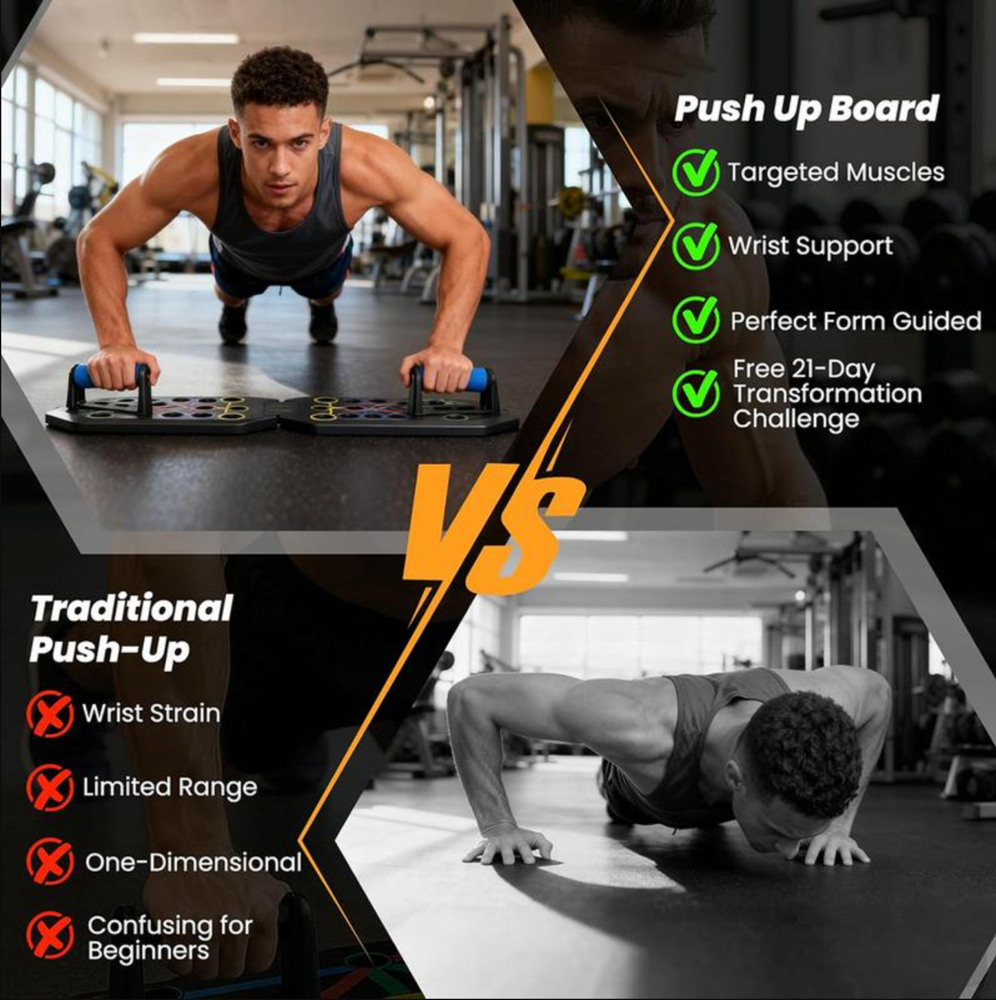 28-Hole Push-Up Board Fitness Kit