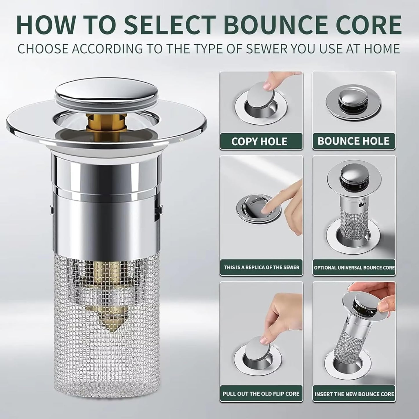 Universal Anti-Clog Sink Stopper