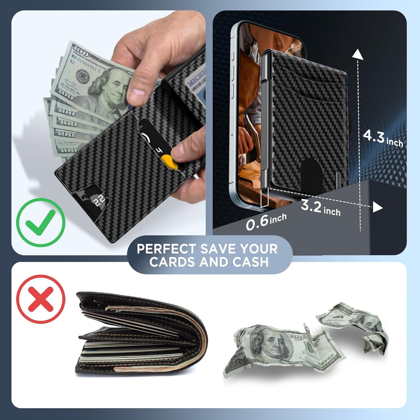 Aluminum Bifold Pop-Up Wallet