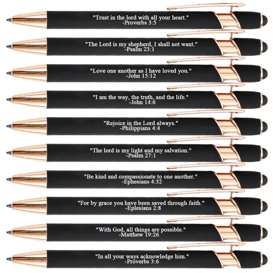 Trust In Him Pen Set - 10 Pens with Unique Verses