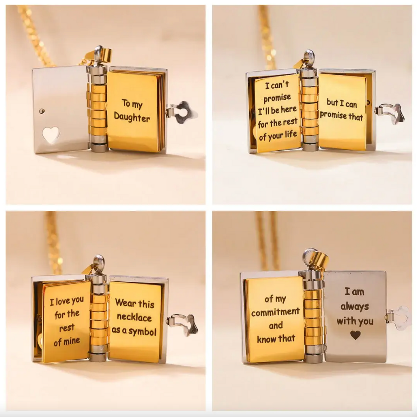 For Your Daughter - I'm Always With You Book Necklace