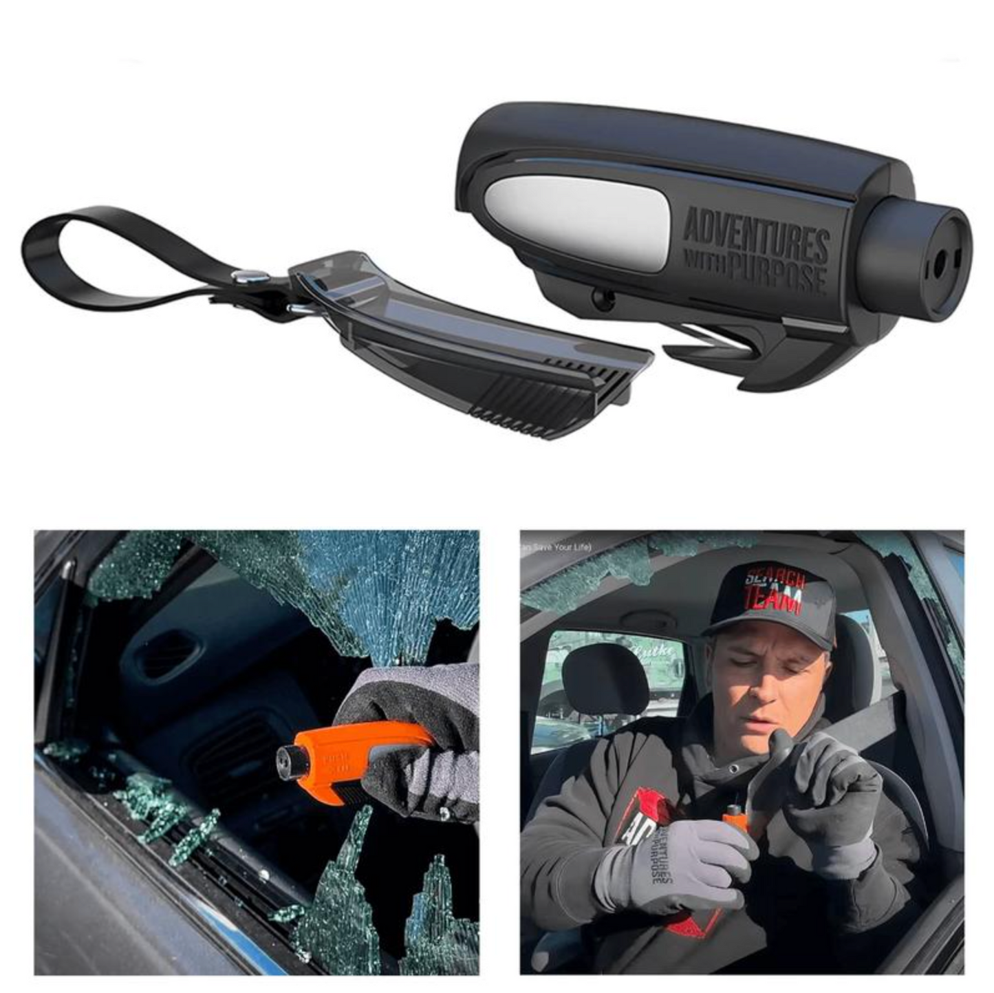 2-in-1 Emergency Window Breaker & Seatbelt Cutter