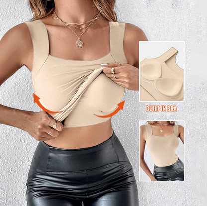 Built-In Bra Stretchy Tank Top
