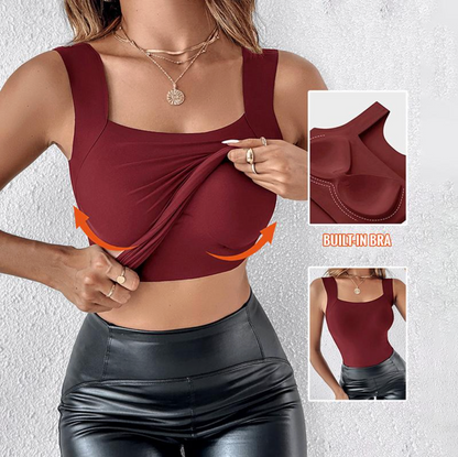 Built-In Bra Stretchy Tank Top