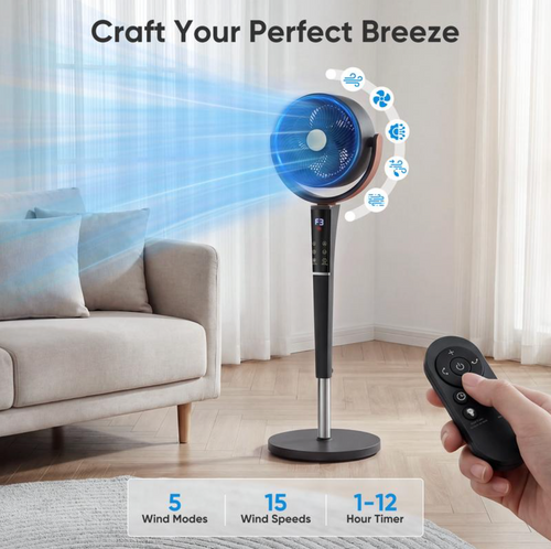 Standing LED Light Pedestal Fan